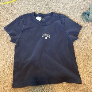 blue cropped brandy tee